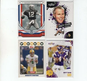 LOTE DE 4 TARJETAS DE FÚTBOL AMERICANO TOPPS BRETT FAVOR + ROGER STAUBACH-TOPPS-MAZO SUPERIOR-PUNTUACIÓN - Imagen 1 de 1
