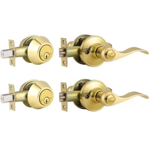 #1407 2 Pack Keyed Entry Door Lock Set, Keyed Alike Single Cylinder Deadbolt - Picture 1 of 20