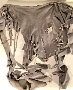 Erda Leder ERDA of Maine Vintage 1980er BUCKSKIN COLLAR HIP WRAP raue Kanten - Bild 1 von 13