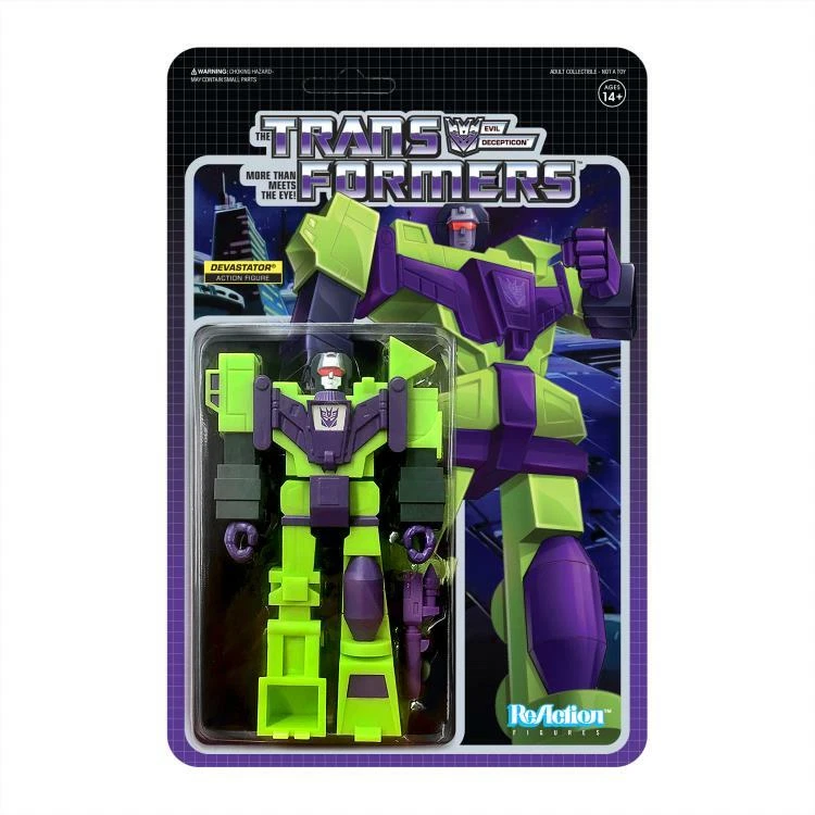 DEVASTATOR; Transformers ReAction Figure Wave 3, Super 7, 6" brand new MOC - Image 1 of 3