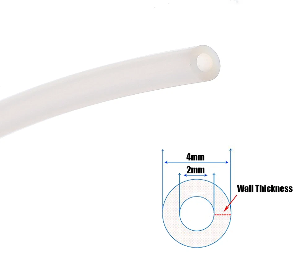 CHECKREALITY 3D Printer PTFE Tube for 1.75mm Filament Extruders 2mm ID 4mm OD Teflon Tubing