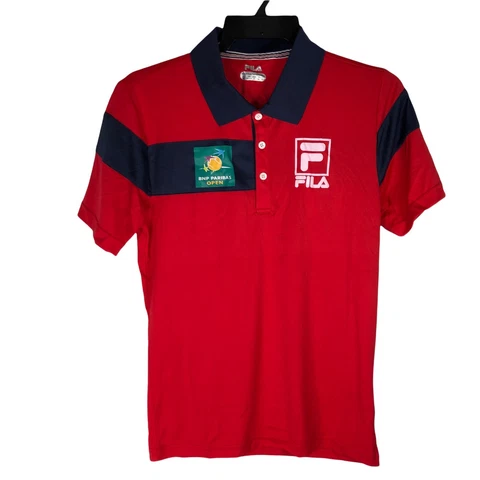 FILA BNP Paribas Open Tennis Red Polo Shirt NWOT - Men’s Size XS Cover