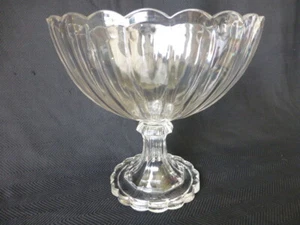 Antique Hairpin Flint Early American Pattern Glass Compote Bell Tone Ring - Picture 1 of 7