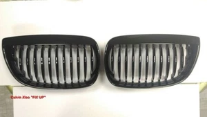 MIT GLOSS BLACK FRONT KIDNEY GRILLE BMW E81 E87 1 SERIES 2004-2007 - Picture 1 of 4