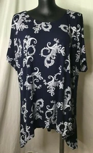 AUTOGRAPH NAVY "PAISLEY PRINT" HILO STRETCH TUNIC TOP SIZE 26-NEW REDUCED $ - Picture 1 of 7