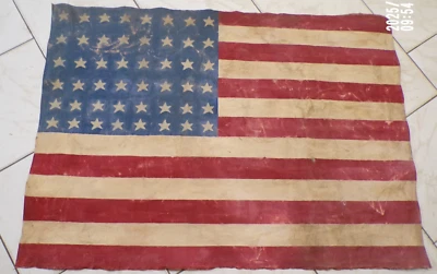 grand DRAPEAU  US peint à la main sur toile  WWII LIBÉRATION  résistance - Photo 1/4