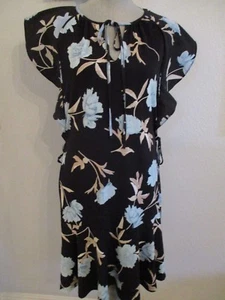 NEU MIT ETIKETT ELLEN TRACY KLEINES KLEID MIT BLUMENDRUCK UND SEITLICHEN BÄNDERN AN DER TAILLE UVP $ 99,50 - Bild 1 von 12