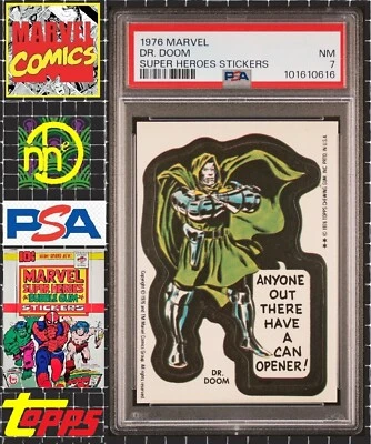 1976 Topps Marvel Super Heroes Stickers - Doctor Doom - PSA 7 NM - Image 1 of 4
