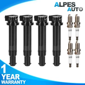 Set(4) Ignition Coils +Spark Plugs For 06-11 Kia Rio 06-10 Dodge Attitude 1.6L - Picture 1 of 15