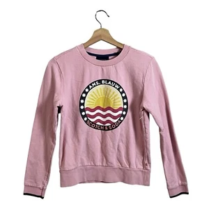Scotch & Soda Sweatshirt Size XS Pink Crewneck Pullover French Terry Ams Blauw - Picture 1 of 10