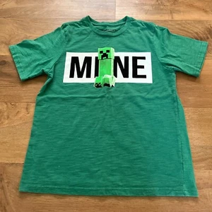 Size XL 14-16 MoJang Minecraft Green Short Sleeve T Shirt Top Mine Creeper EUC - Picture 1 of 5