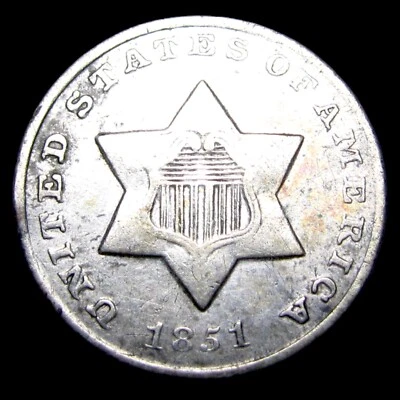 1851-O Silver Three Cent Piece 3cp ---- Stunning Coin ---- #766P - Image 1 of 2