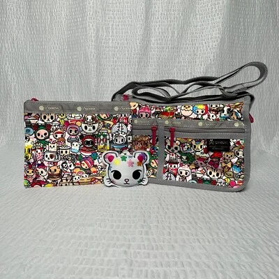 Bolso y bolsa pequeños para todos los días LeSportsac Tokidoki con encanto de bolso - Nuevo con etiquetas Foto 1 de 4