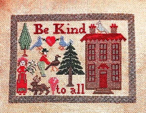 Cross Stitch Pattern BE KIND To ALL Sampler Home Tree Birds Animals Heart People - Picture 1 of 8