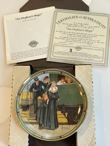Vtg 1987 Norman Rockwell Collectors Plate "An Orphan's Hope" American Dream COA - Picture 1 of 5