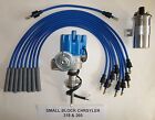 CHRYSLER 318-360 BLUE Small Female HEI Distributor + 45K Coil + Spark Plug Wires