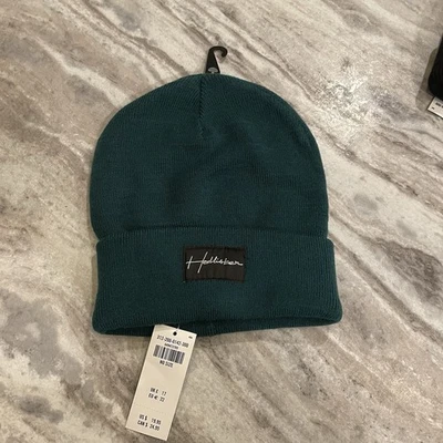 Chapéu Hollister Beanie verde escuro punho dobrável malha novo com etiquetas Y2K presente para homens - Imagem 1 de 4