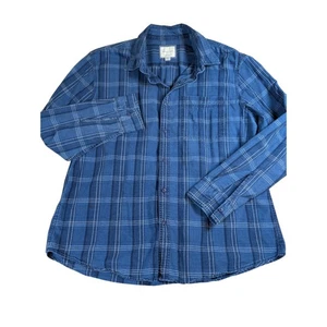 American Eagle Outfitters camicia uomo super morbida con bottoni taglia XL blu a quadri - Foto 1 di 8
