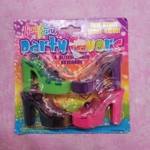 Vintage 1990’s Lisa Frank Glittery Shoe Keychains Rare Rarität New Sealed  - Bild 1 von 6