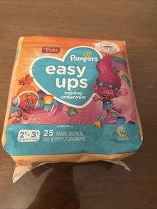 Pampers Easy-Ups Training Underwear 2T-3T - 25 Count 16-34 lbs Trolls Boys/Girls - Picture 1 of 1