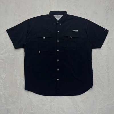 Columbia PFG Shirt Mens 2XL Black Bahama II Omni-Shade Fishing Vented Back - Image 1 of 4