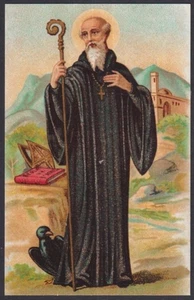 santino de San Benito Abad image pieuse holy card estampa - Imagen 1 de 1