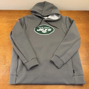 New York Jets Hoodie Mens Extra Large Gray Therma Gotham City Player Issued - Picture 1 of 11
