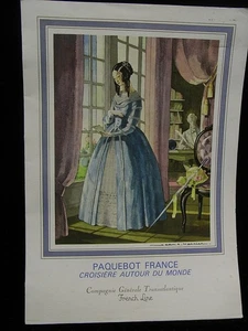 🇫🇷 ANCIEN PORTE MENU CGT PAQUEBOT FRANCE MENU FRENCH LINE SONNET FELIX ANVERS - Bild 1 von 9