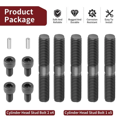 Cylinder Head Studs Bolts For Yamaha YZ125 2007 2008 2009 2010-2021 YZ125X 2022 - Image 1 of 4