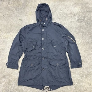Polo Ralph Lauren Full Zip Navy Blue Hooded Overcoat Jacket Adult 2XL XXL Rare - Picture 1 of 13