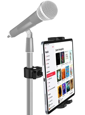 Supporto Tablet Asta Microfono, Porta Tablet Mic Microfono Musica Manubrio Con R - Immagine 1 di 4