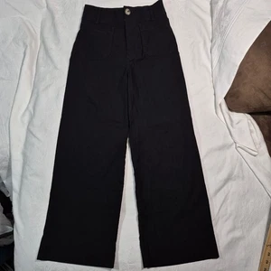 MAEVE PANTS THE COLETTE WIDE LEG HIGH RISE SZ 26 BLACK 25x25 - Picture 1 of 18