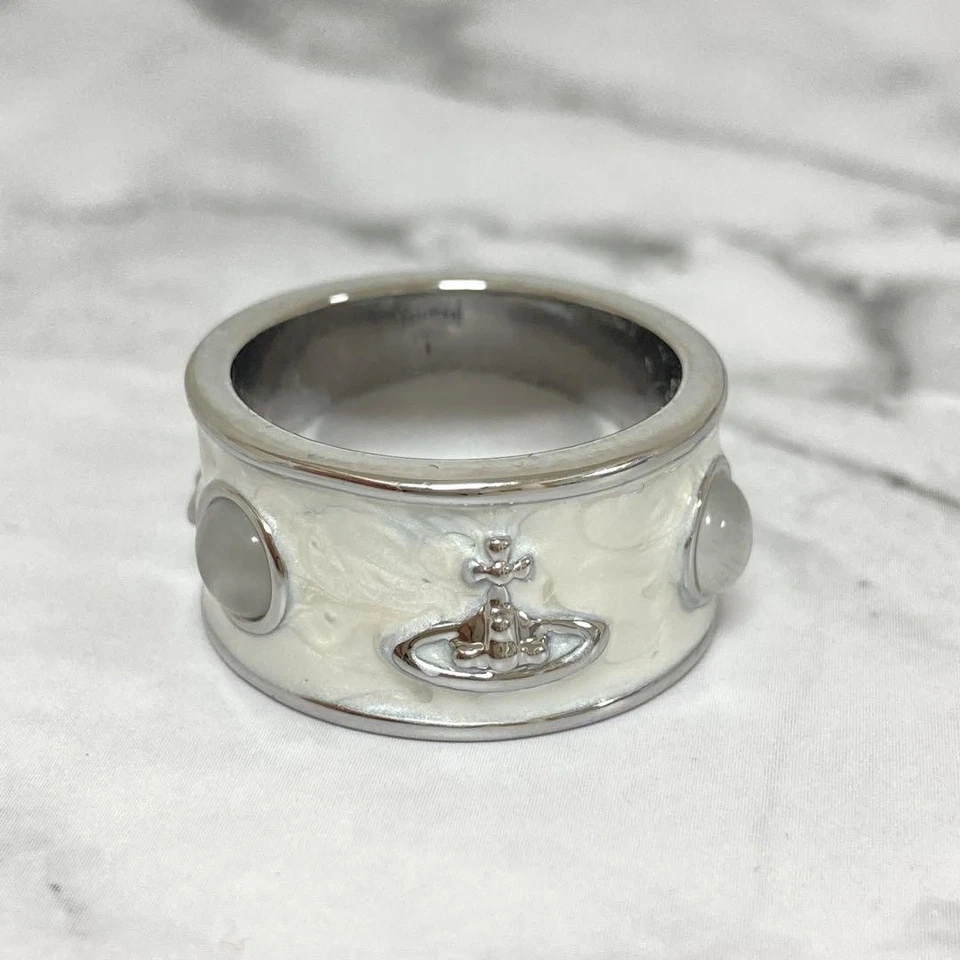Anillo Vivienne Westwood Talla 6.5-7 King Plata y Marfil Talla L De Japón Nuevo Foto 1 de 4