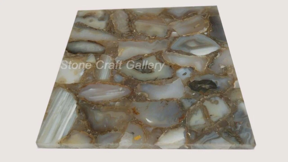 18" Agate Table Top Natural stones pietradura Handmade Work Decor - Image 1 of 1