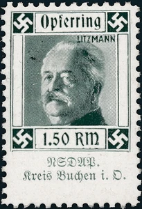 Estampilla Alemania Ingresos Segunda Guerra Mundial 3er Reich Caridad Kreis Buchen General Estampillada sin montar o nunca montada - Imagen 1 de 1