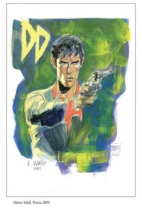 MARCO SOLDI - CARTOLINA  DYLAN DOG - DEDICHE D'AUTORE , ROMA 2009 - Picture 1 of 1