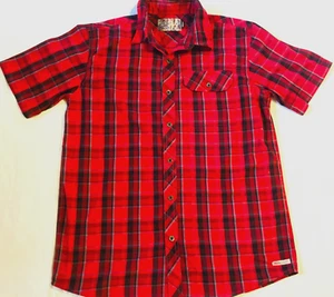 NUOVO Real Tree Uomo MEDIA Rosso Plaid Pesca SS Vestito Camicia Bass Pro Western Wear - Foto 1 di 13