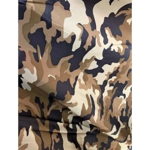 Brown & Black Camouflage - Faux Silk Polyester Charmeuse Satin Fabric - Picture 1 of 3