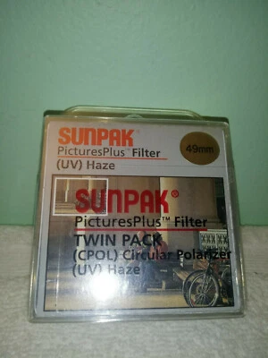 49MM TWIN PAK (SUNPAK BRAND) FILTER NEW! CIRCULAR POLARIZER & UV HAZE - Image 1 of 4