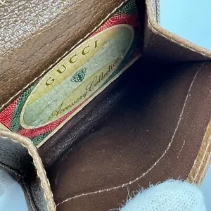 Vintage Gucci Sherryline Coin Purse Coin Wallet Stripe From Japan Auth - Picture 1 of 18