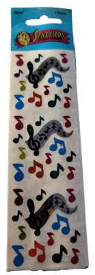 Pegatina Sandylion Mylar instrumentos musicales notas musicales 1 hoja nueva en paquete de colección  Foto 1 de 3
