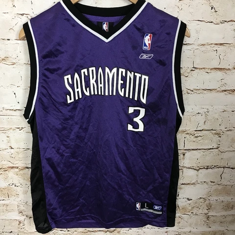 Sacramento Kings NBA Authentics Reebok Tank Jersey #3 Abdur Rahim Youth Large Cover