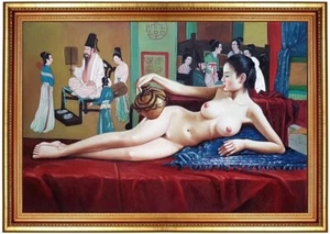 Ölbild, Akte, erotische japanische Frau, Nude, Ölgemälde HANDGEMALT,60x90cm - Bild 1 von 4