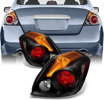 For 2007-2012 Altima 4-Door Sedan Black Tail Lights Brake Lamps Left+Right 07-12 - Image 1 of 4