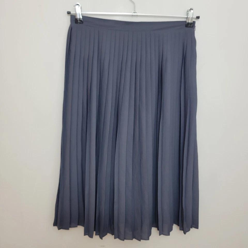 F&F Midi Skirt Size 10 Grey Pleated A Line Smart Work Office Boho Preppy Party - Image 1 of 4