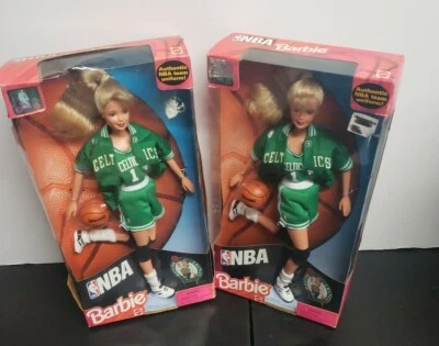  Boston Celtics🏀 1998  Officially Licensed NB Uniform SET of TWO BARBIE DOLL - Image 1 of 4