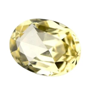 Certified Natural Unheated Light Yellow Sapphire 0.41ct VVS Rose Cut Oval 5x3mm - Picture 1 of 3