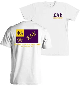 Sigma Alpha Epsilon Fraternity Flag Bella + Canvas T Shirt NEW - Picture 1 of 1