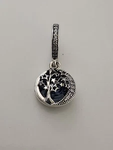 AUTHENTIC PANDORA DOUBLE DANGLE TREE & GALAXY MOON CHARM #799645C01 - Picture 1 of 4