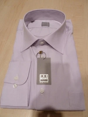 NUEVO $250 IKE BEHAR Hombres Vestido CAMISA 17 34 35 Lila Hecha en EE. UU. ORO BC Foto 1 de 4